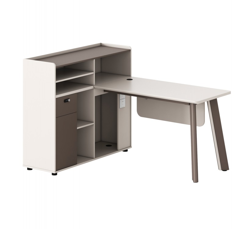 ΓΡΑΦΕΙΟ ΑΡΙΣΤΕΡΗ ΓΩΝΙΑ NEWLINE HM18275L ΜΕΛΑΜΙΝΗ ΕΚΡΟΥ-ΠΟΔΙΑ ΑΛΟΥΜΙΝΙΟΥ 160x120x105Υεκ