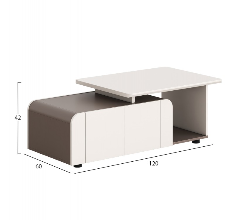 ΝΤΟΥΛΑΠΙ ΓΡΑΦΕΙΟΥ ΣΕΙΡΑ NEWLINE HM18285 ΜΕΛΑΜΙΝΗ ΣΕ ΚΡΕΜ-ΑΝΟΙΧΤΟ ΚΑΦΕ 120x60x42Υεκ