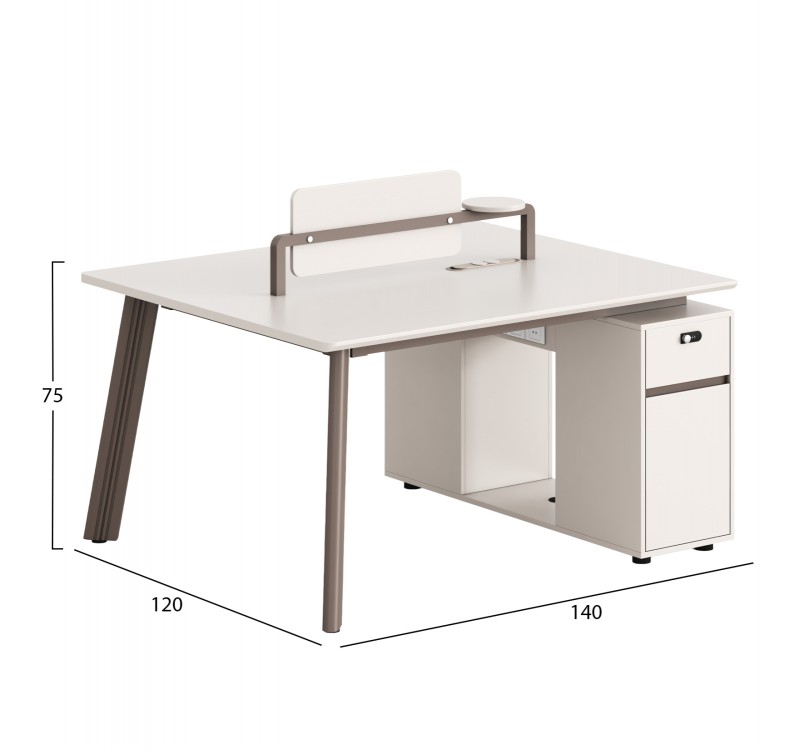 ΣΤΑΘΜΟΣ ΕΡΓΑΣΙΑΣ 2 ΘΕΣΕΩΝ NEWLINE HM18276 ΜΕΛΑΜΙΝΗ ΕΚΡΟΥ-ΠΟΔΙΑ ΑΛΟΥΜΙΝΙΟΥ 140x120x75Υεκ