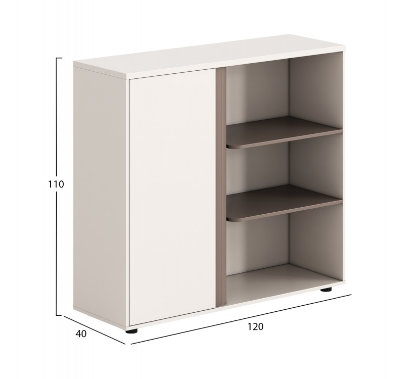 ΝΤΟΥΛΑΠΙ/ΒΙΒΛΙΟΘΗΚΗ NEWLINE HM18282 ΜΕΛΑΜΙΝΗ ΕΚΡΟΥ & ΑΝΟΙΧΤΟ ΚΑΦΕ 120x40x110Υεκ.