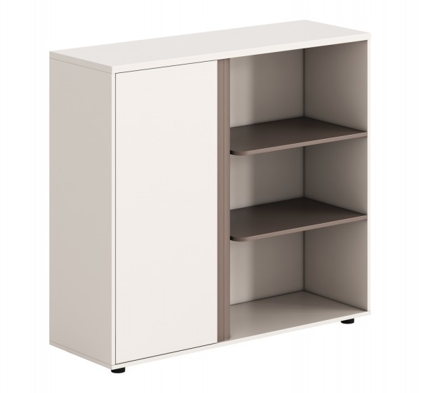 ΝΤΟΥΛΑΠΙ/ΒΙΒΛΙΟΘΗΚΗ NEWLINE HM18282 ΜΕΛΑΜΙΝΗ ΛΕΥΚΗ & ΑΝΟΙΧΤΟ ΚΑΦΕ 120x40x110Υεκ.