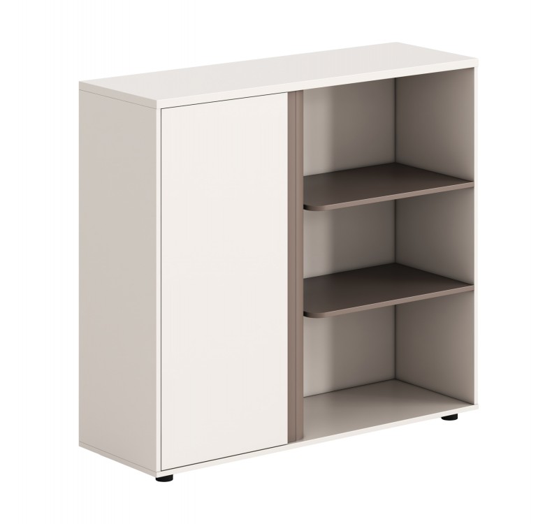 ΝΤΟΥΛΑΠΙ/ΒΙΒΛΙΟΘΗΚΗ NEWLINE HM18282 ΜΕΛΑΜΙΝΗ ΕΚΡΟΥ & ΑΝΟΙΧΤΟ ΚΑΦΕ 120x40x110Υεκ.