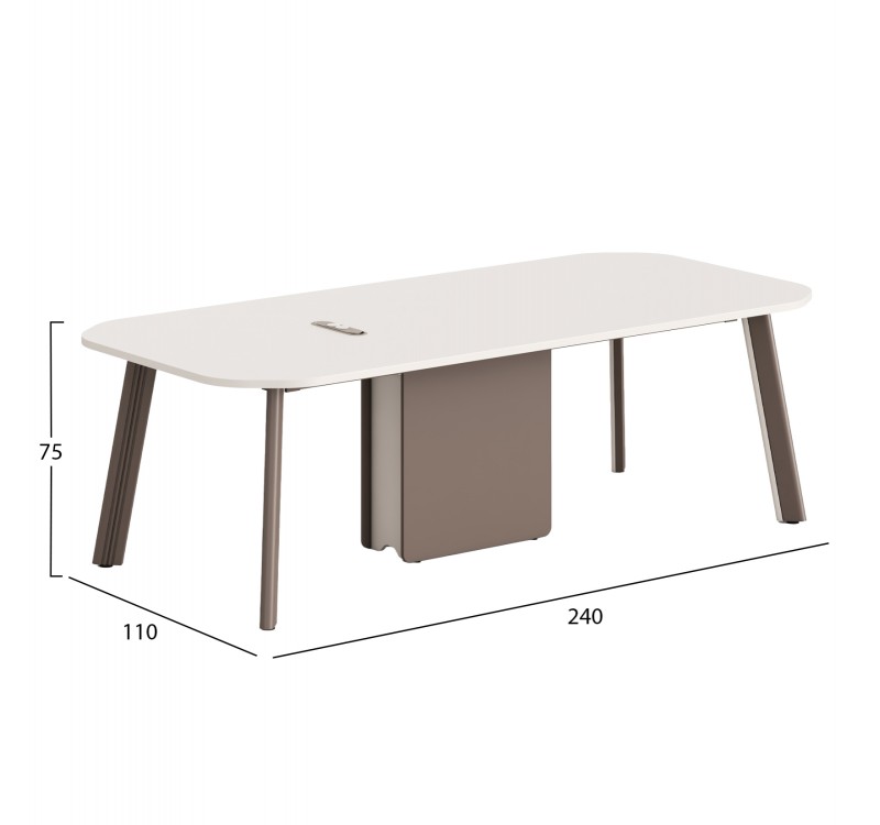ΓΡΑΦΕΙΟ ΣΥΝΕΡΓΑΣΙΑΣ NEWLINE HM18278 ΜΕΛΑΜΙΝΗ ΚΡΕΜ-ΠΟΔΙΑ ΑΛΟΥΜΙΝΙΟΥ 240x110x75Υεκ