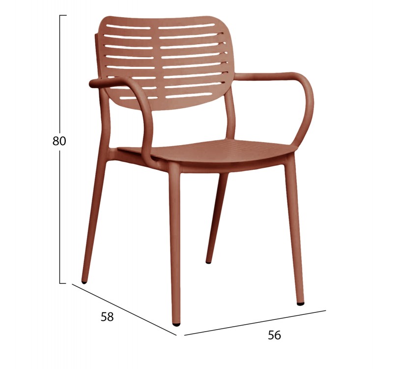 ΠΟΛΥΘΡΟΝΑ ΤΡΑΠΕΖΑΡΙΑΣ HILLIARD HM6644.08 ΑΛΟΥΜΙΝΙΟ ΣΕ TERRACOTTA 58x52x78Υεκ