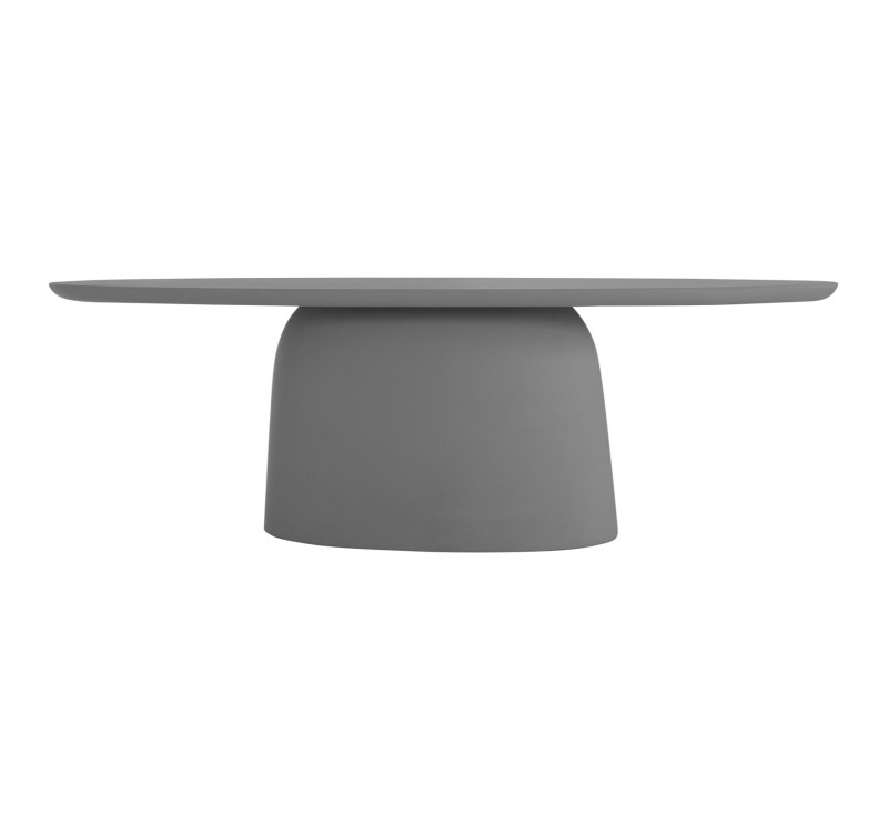 ΤΡΑΠΕΖΙ ΤΡΑΠΕΖΑΡΙΑΣ ΟΒΑΛ BRECCAN HM6577.01 ΓΚΡΙ FIBER CEMENT 240x100x75Υεκ.
