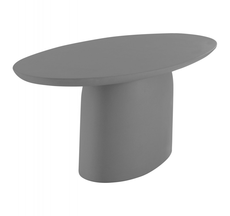 ΤΡΑΠΕΖΙ ΤΡΑΠΕΖΑΡΙΑΣ ΟΒΑΛ BRECCAN HM6577.01 ΓΚΡΙ FIBER CEMENT 240x100x75Υεκ.