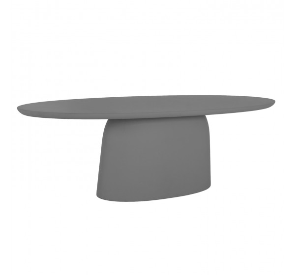 ΤΡΑΠΕΖΙ ΤΡΑΠΕΖΑΡΙΑΣ ΟΒΑΛ BRECCAN HM6577.01 ΓΚΡΙ FIBER CEMENT 240x100x75Υεκ.