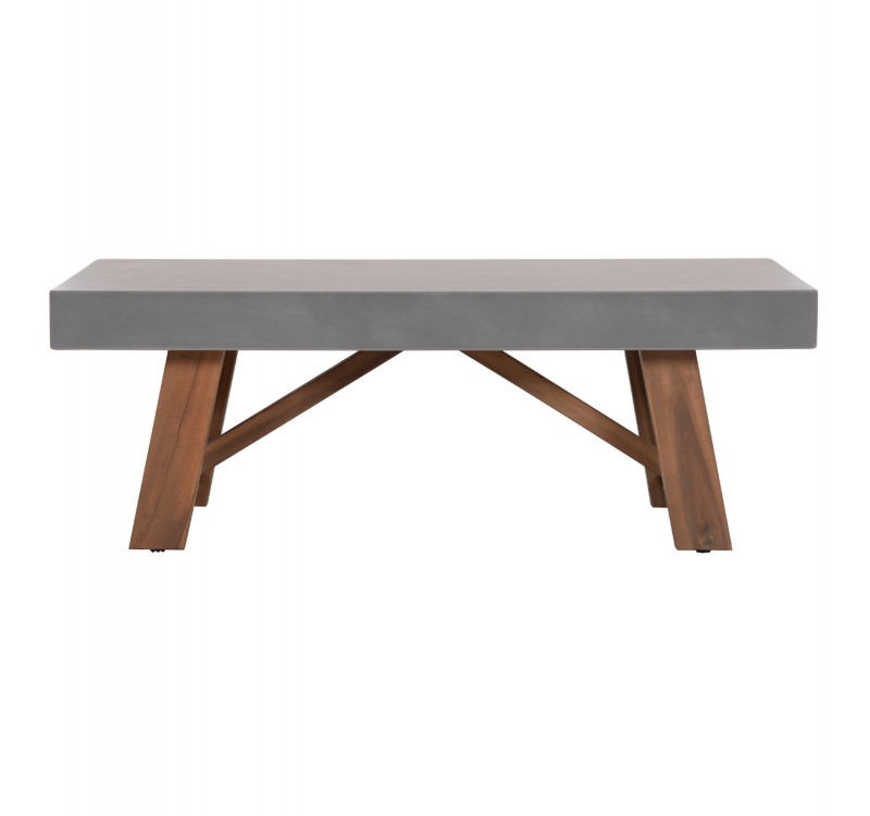 ΤΡΑΠΕΖΙ ΜΕΣΗΣ FIBER CEMENT & ΞΥΛΟ ΑΚΑΚΙΑΣ MAEVE HM6595.01 ΓΚΡΙ 130x70x46Υεκ.