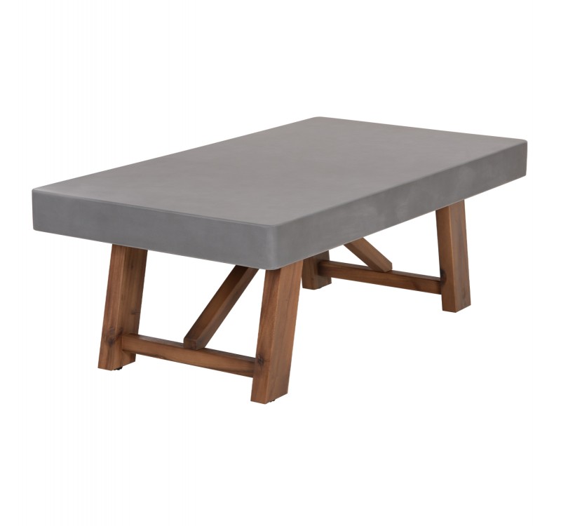ΤΡΑΠΕΖΙ ΜΕΣΗΣ FIBER CEMENT & ΞΥΛΟ ΑΚΑΚΙΑΣ MAEVE HM6595.01 ΓΚΡΙ 130x70x46Υεκ.