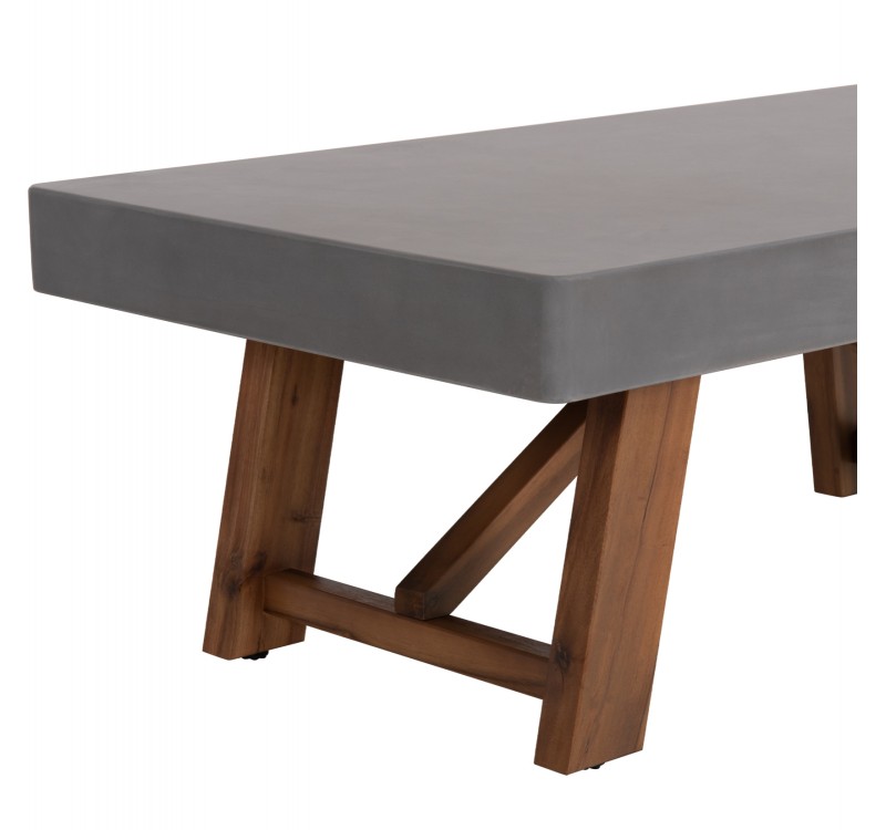 ΤΡΑΠΕΖΙ ΜΕΣΗΣ FIBER CEMENT & ΞΥΛΟ ΑΚΑΚΙΑΣ MAEVE HM6595.01 ΓΚΡΙ 130x70x46Υεκ.