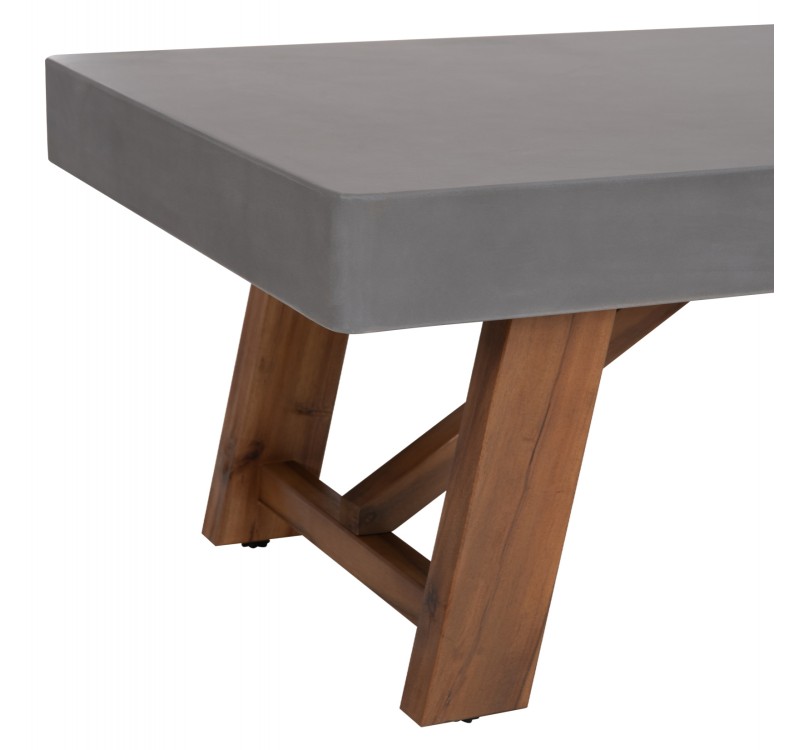 ΤΡΑΠΕΖΙ ΜΕΣΗΣ FIBER CEMENT & ΞΥΛΟ ΑΚΑΚΙΑΣ MAEVE HM6595.01 ΓΚΡΙ 130x70x46Υεκ.