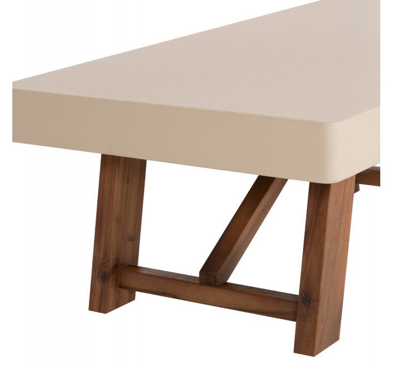 ΤΡΑΠΕΖΙ ΜΕΣΗΣ FIBER CEMENT & ΞΥΛΟ ΑΚΑΚΙΑΣ MAEVE HM6595.02 ΜΠΕΖ  130x70x46Υεκ.