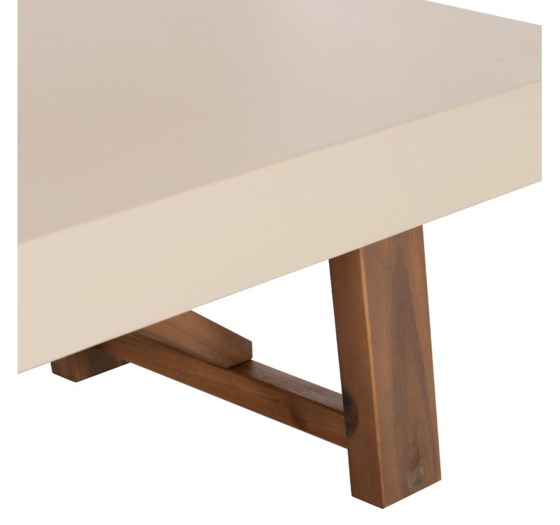 ΤΡΑΠΕΖΙ ΜΕΣΗΣ FIBER CEMENT & ΞΥΛΟ ΑΚΑΚΙΑΣ MAEVE HM6595.02 ΜΠΕΖ  130x70x46Υεκ.