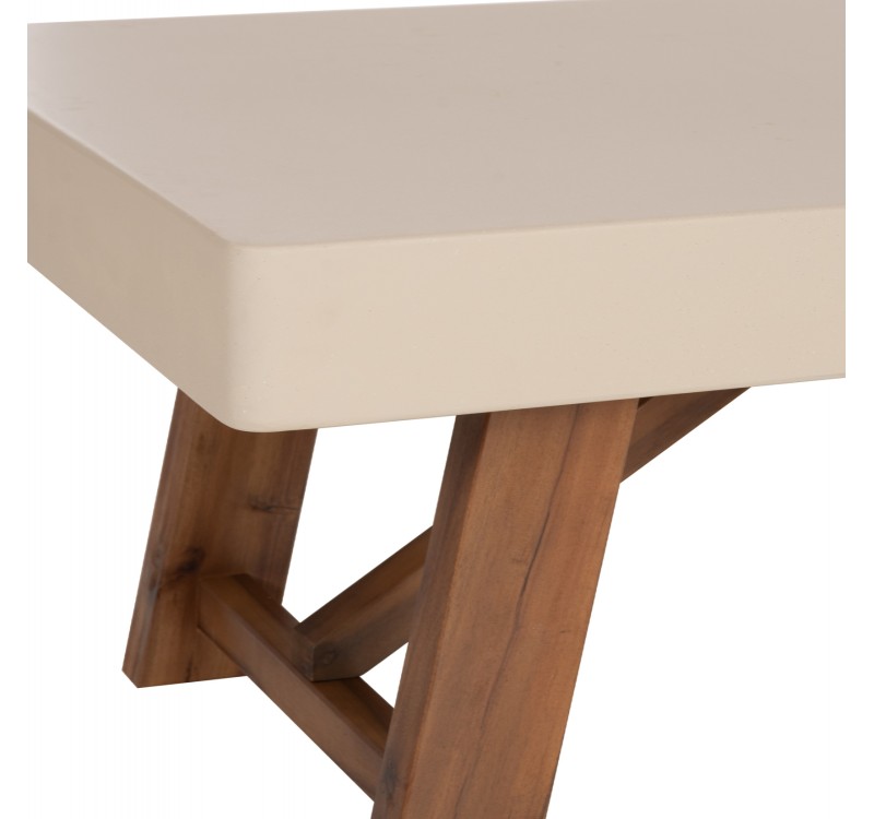ΤΡΑΠΕΖΙ ΜΕΣΗΣ FIBER CEMENT & ΞΥΛΟ ΑΚΑΚΙΑΣ MAEVE HM6595.02 ΜΠΕΖ  130x70x46Υεκ.