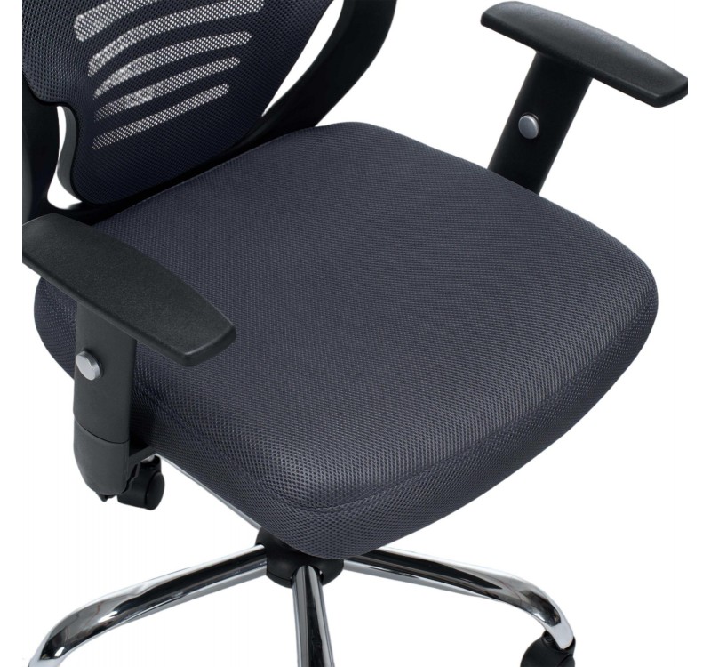 ΚΑΡΕΚΛΑ ΓΡΑΦΕΙΟΥ BRIEF HM1206.02 ΓΚΡΙ MESH--ΒΑΣΗ ΧΡΩΜΙΟΥ 63x64x122Υεκ.