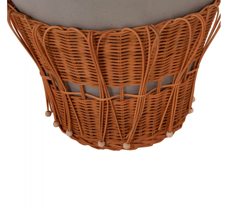 ΤΡΑΠΕΖΙ ΣΑΛΟΝΙΟΥ PERRAL HM18164.03L FIBER CEMENT ΓΚΡΙ-ΦΥΣΙΚΟ RATTAN--Φ55x45Υεκ