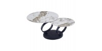ΤΡΑΠΕΖΙ ΣΑΛΟΝΙΟΥ ΔΙΠΛΟ NUBISA HM18364.01 ΜΕΤΑΛΛΟ--SINTERED STONE PANDORA Φ80Χ44Υεκ