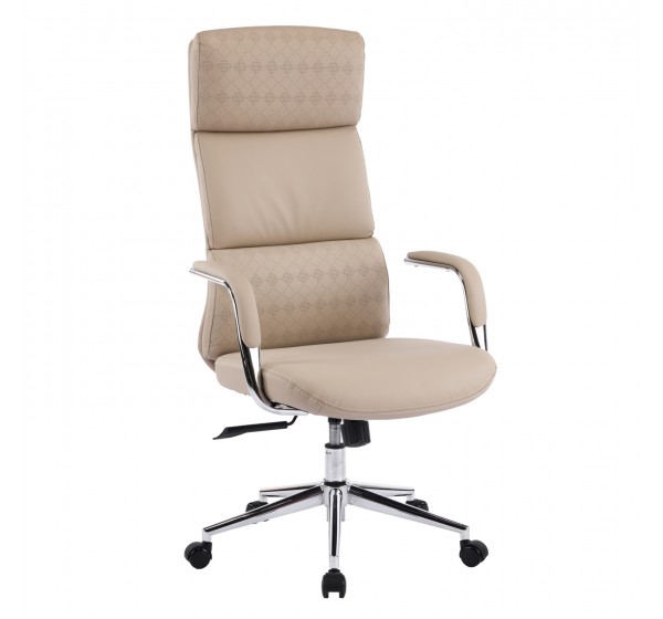 ΚΑΡΕΚΛΑ ΓΡΑΦΕΙΟΥ MEITE HM18353.02 ΜΠΕΖ PU ΔΕΡΜΑ--ΒΑΣΗ ΧΡΩΜΙΟΥ 66x71x127Υεκ