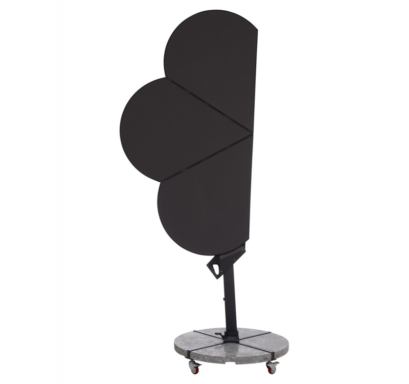 ΟΜΠΡΕΛΑ ΜΕ ΒΑΣΗ ΣΕΙΡΑ CANNOPY (flower) HM21286.01 ΑΛΟΥΜΙΝΙΟ-ΓΡΑΝΙΤΗΣ-ΜΟΛΥΒΙ ΧΡΩΜΑ 2,38x2,2μ