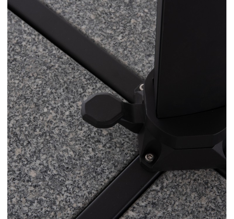 ΟΜΠΡΕΛΑ ΜΕ ΒΑΣΗ ΣΕΙΡΑ CANNOPY (flower) HM21286.01 ΑΛΟΥΜΙΝΙΟ-ΓΡΑΝΙΤΗΣ-ΜΟΛΥΒΙ ΧΡΩΜΑ 2,38x2,2μ