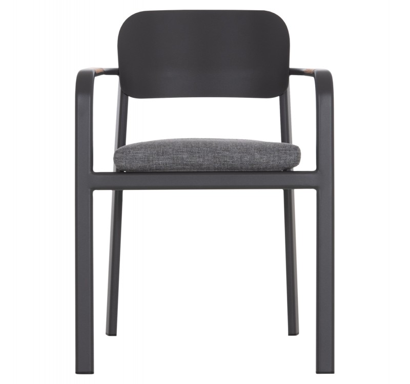 ΠΟΛΥΘΡΟΝΑ ΤΡΑΠΕΖΑΡΙΑΣ ELARA HM6414.01 ΓΚΡΙ ΑΛΟΥΜΙΝΙΟ-OLEFIN--ΞΥΛΟ TEAK 56x62x78Υεκ.