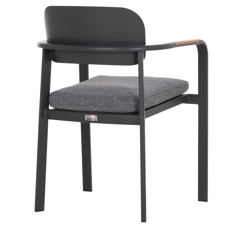 ΠΟΛΥΘΡΟΝΑ ΤΡΑΠΕΖΑΡΙΑΣ ELARA HM6414.01 ΓΚΡΙ ΑΛΟΥΜΙΝΙΟ-OLEFIN--ΞΥΛΟ TEAK 56x62x78Υεκ.