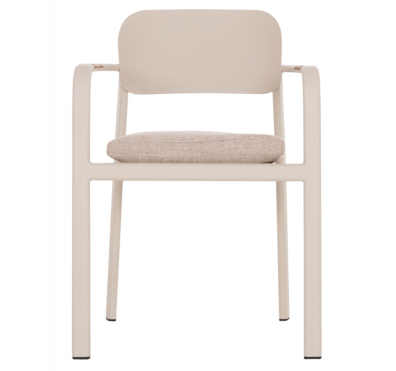 ΠΟΛΥΘΡΟΝΑ ΤΡΑΠΕΖΑΡΙΑΣ ELARA HM6414.05 ΜΠΕΖ ΑΛΟΥΜΙΝΙΟ-OLEFIN--ΞΥΛΟ TEAK 56x62x78Υεκ.