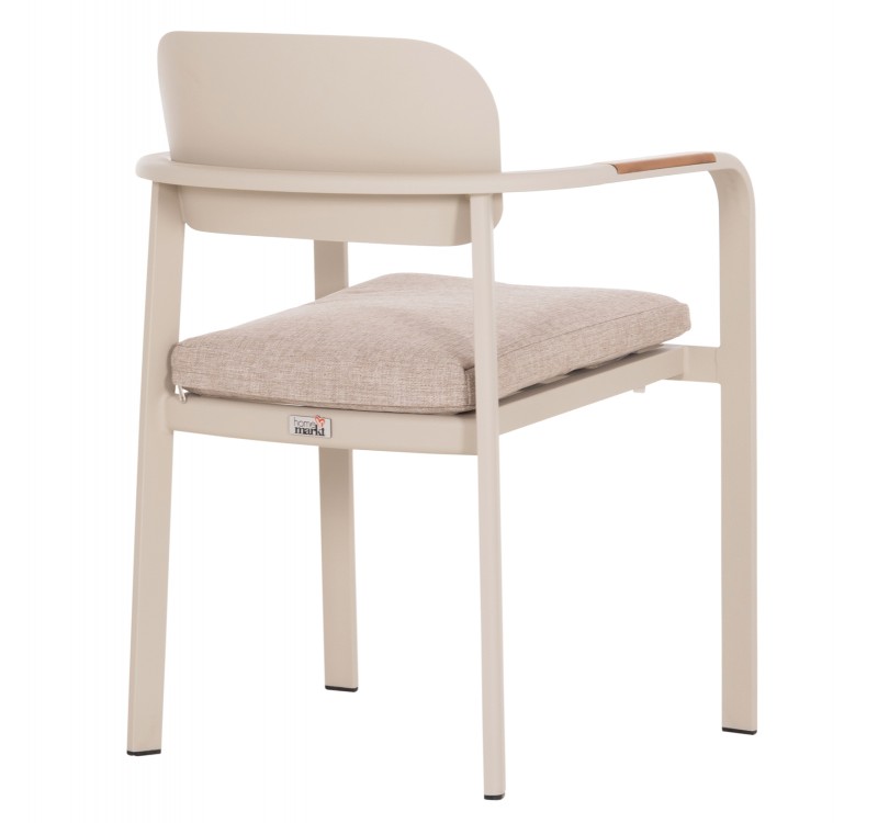 ΠΟΛΥΘΡΟΝΑ ΤΡΑΠΕΖΑΡΙΑΣ ELARA HM6414.05 ΜΠΕΖ ΑΛΟΥΜΙΝΙΟ-OLEFIN--ΞΥΛΟ TEAK 56x62x78Υεκ.