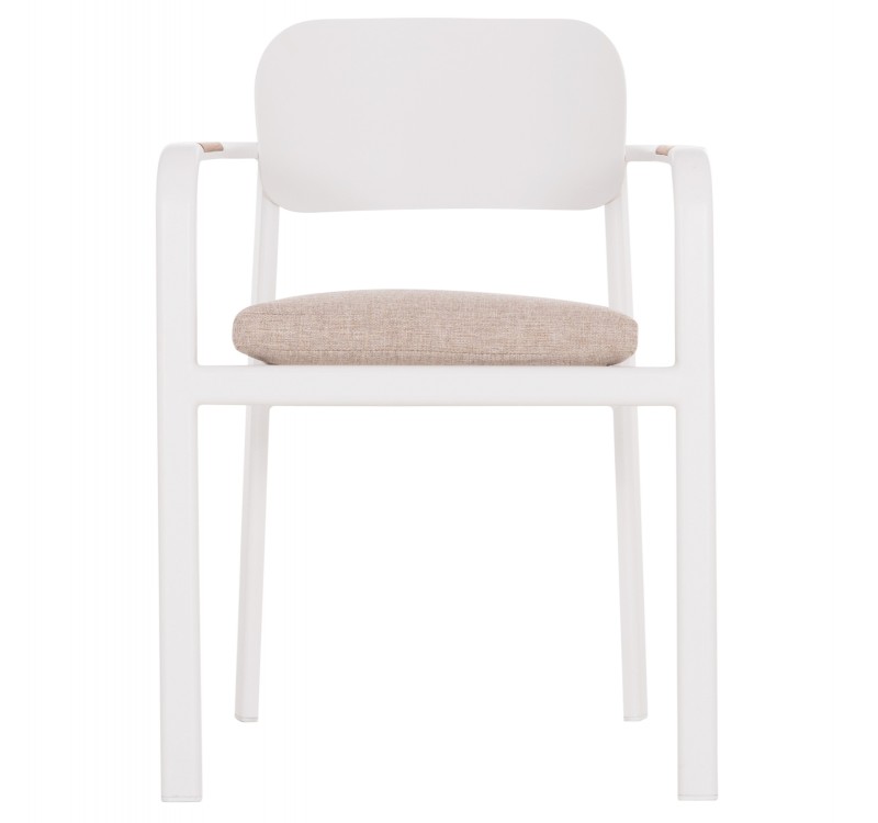 ΠΟΛΥΘΡΟΝΑ ΤΡΑΠΕΖΑΡΙΑΣ ELARA HM6414.02 ΛΕΥΚΟ ΑΛΟΥΜΙΝΙΟ-ΜΠΕΖ OLEFIN--TEAK 56x62x78Υεκ