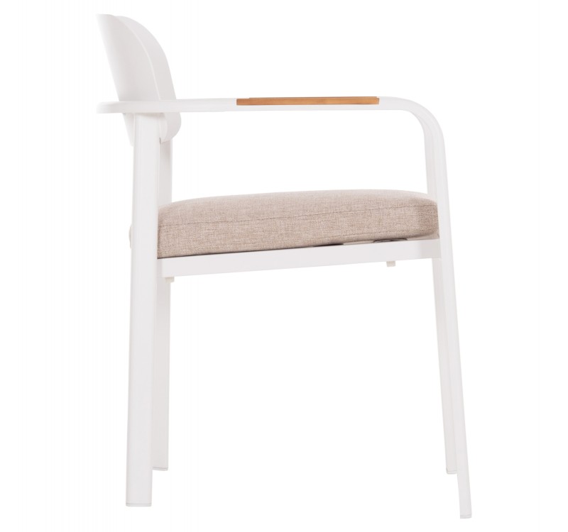 ΠΟΛΥΘΡΟΝΑ ΤΡΑΠΕΖΑΡΙΑΣ ELARA HM6414.02 ΛΕΥΚΟ ΑΛΟΥΜΙΝΙΟ-ΜΠΕΖ OLEFIN--TEAK 56x62x78Υεκ