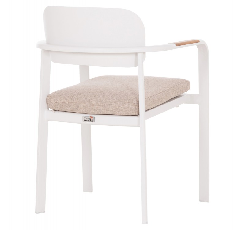 ΠΟΛΥΘΡΟΝΑ ΤΡΑΠΕΖΑΡΙΑΣ ELARA HM6414.02 ΛΕΥΚΟ ΑΛΟΥΜΙΝΙΟ-ΜΠΕΖ OLEFIN--TEAK 56x62x78Υεκ