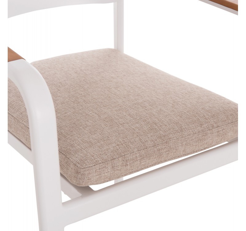 ΠΟΛΥΘΡΟΝΑ ΤΡΑΠΕΖΑΡΙΑΣ ELARA HM6414.02 ΛΕΥΚΟ ΑΛΟΥΜΙΝΙΟ-ΜΠΕΖ OLEFIN--TEAK 56x62x78Υεκ