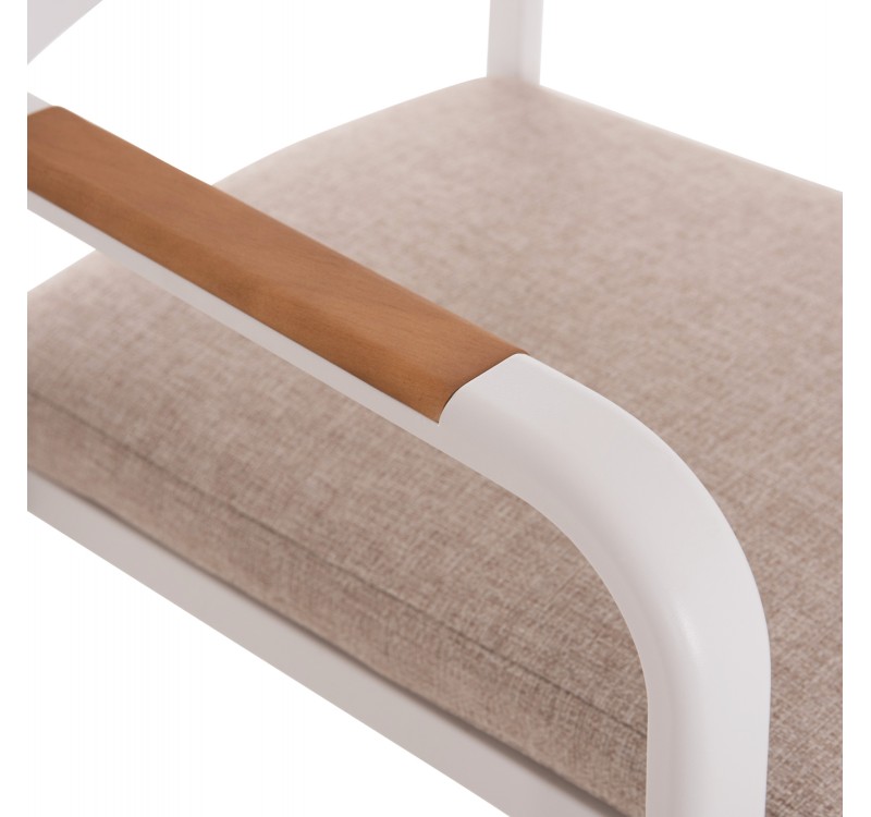 ΠΟΛΥΘΡΟΝΑ ΤΡΑΠΕΖΑΡΙΑΣ ELARA HM6414.02 ΛΕΥΚΟ ΑΛΟΥΜΙΝΙΟ-ΜΠΕΖ OLEFIN--TEAK 56x62x78Υεκ