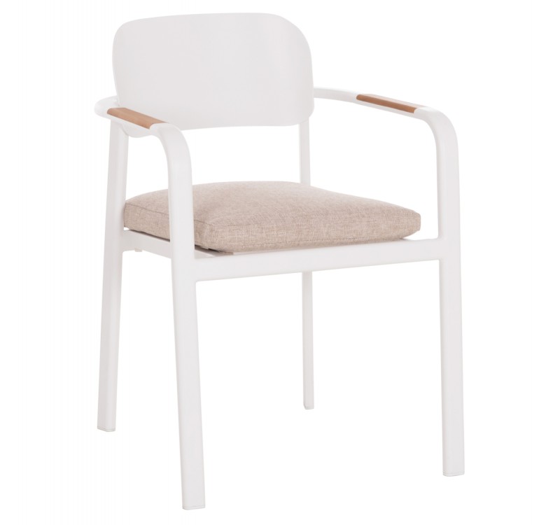 ΠΟΛΥΘΡΟΝΑ ΤΡΑΠΕΖΑΡΙΑΣ ELARA HM6414.02 ΛΕΥΚΟ ΑΛΟΥΜΙΝΙΟ-ΜΠΕΖ OLEFIN--TEAK 56x62x78Υεκ