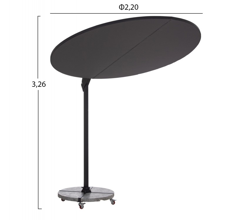 ΟΜΠΡΕΛΑ ΜΕ ΒΑΣΗ ΣΕΙΡΑ CANNOPY HM21285.01 ΑΛΟΥΜΙΝΙΟ & ΓΡΑΝΙΤΗΣ-ΜΟΛΥΒΙ ΧΡΩΜΑ Φ2,2μ