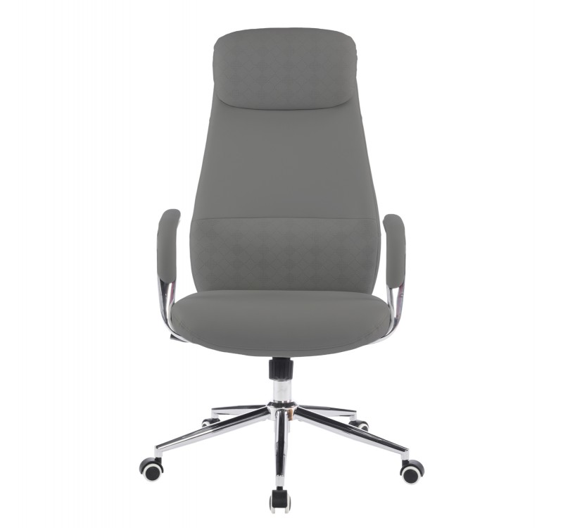 ΚΑΡΕΚΛΑ ΓΡΑΦΕΙΟΥ SONTY HM18354.10 ΑΝΟΙΧΤΟ ΓΚΡΙ PU ΔΕΡΜΑ--ΒΑΣΗ ΧΡΩΜΙΟΥ 64x68x125Υεκ