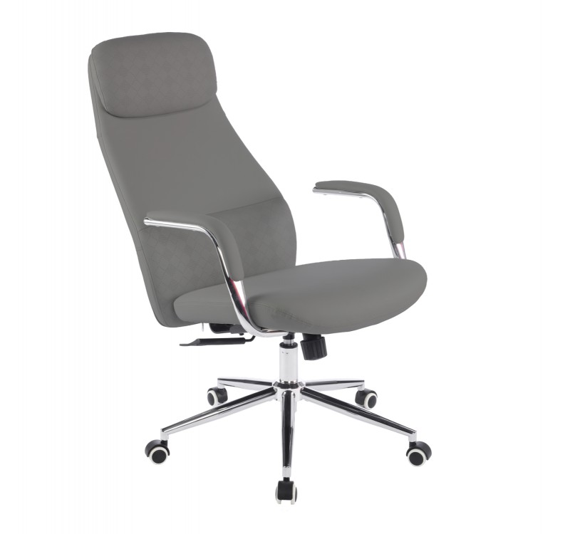 ΚΑΡΕΚΛΑ ΓΡΑΦΕΙΟΥ SONTY HM18354.10 ΑΝΟΙΧΤΟ ΓΚΡΙ PU ΔΕΡΜΑ--ΒΑΣΗ ΧΡΩΜΙΟΥ 64x68x125Υεκ