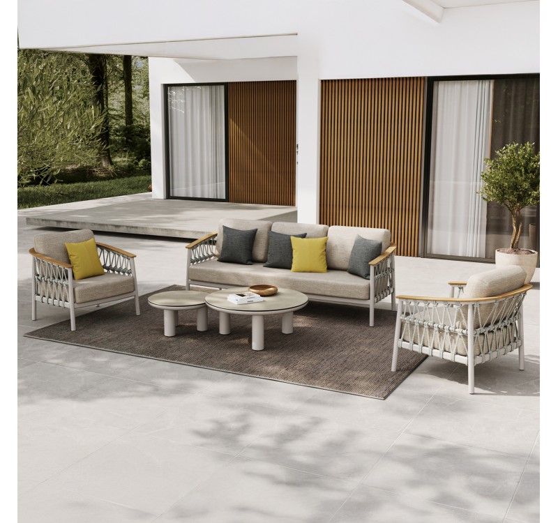 ΣΕΤ ΣΑΛΟΝΙ 5ΤΜΧ STREAM HM6426.02 ΚΡΕΜ ΑΛΟΥΜΙΝΙΟ--ΜΠΕΖ ΣΧΟΙΝΙ & OLEFIN