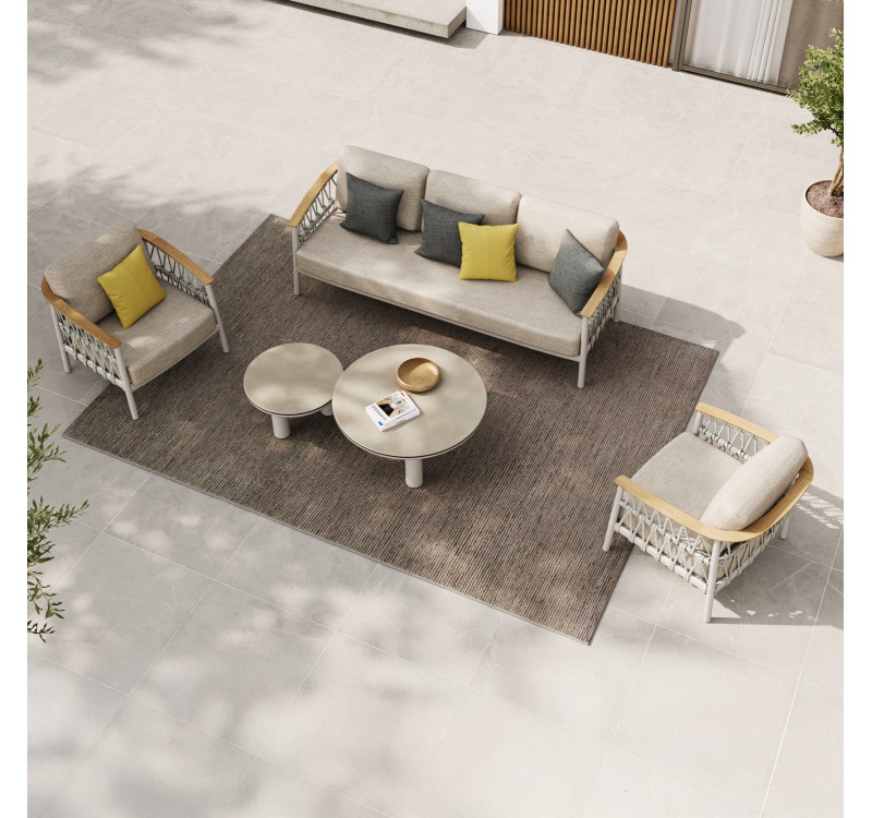 ΣΕΤ ΣΑΛΟΝΙ 5ΤΜΧ STREAM HM6426.02 ΚΡΕΜ ΑΛΟΥΜΙΝΙΟ--ΜΠΕΖ ΣΧΟΙΝΙ & OLEFIN