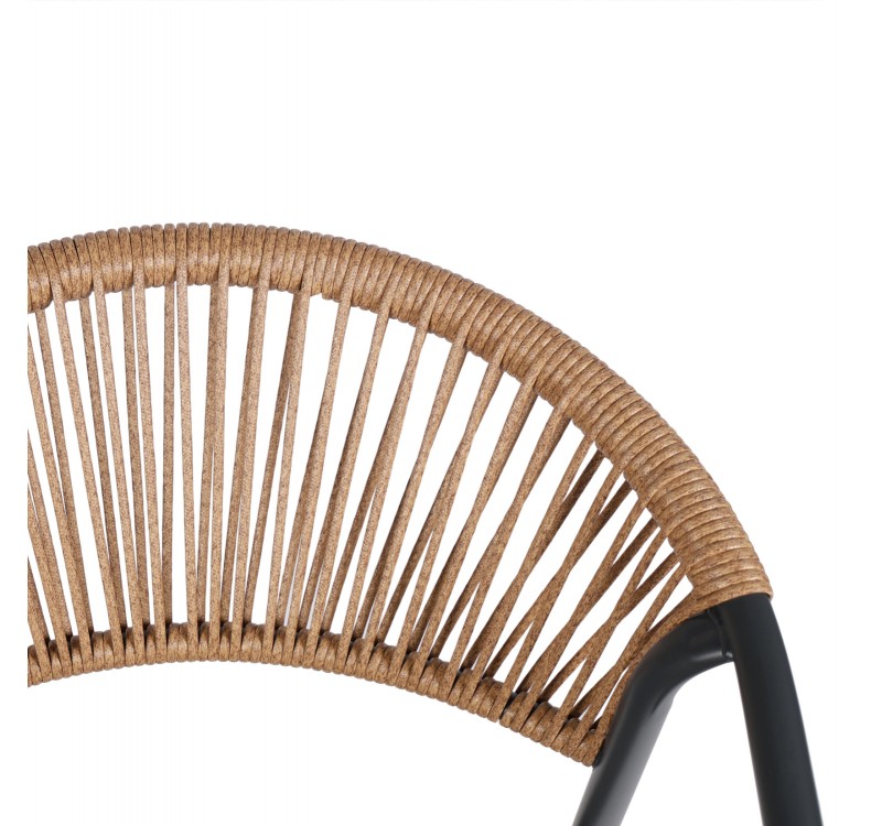 ΠΟΛΥΘΡΟΝΑ HOMAN HM6430.01 ΓΚΡΙ ΜΕΤΑΛΛΟ & TEXTILENE--ΜΠΕΖ P.E.RATTAN 53x58x75Υεκ