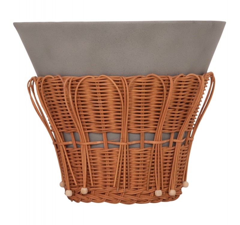 ΤΡΑΠΕΖΙ ΒΟΗΘΗΤΙΚΟ PERRAL HM18164.03S FIBER CEMENT ΓΚΡΙ-ΦΥΣΙΚΟ RATTAN--Φ42x36Υεκ