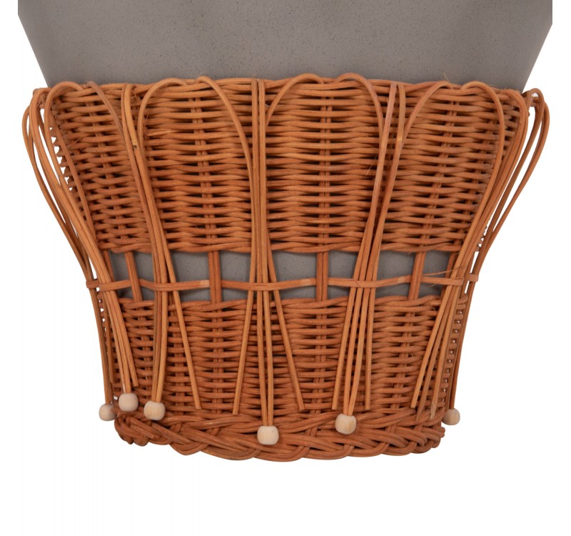 ΤΡΑΠΕΖΙ ΒΟΗΘΗΤΙΚΟ PERRAL HM18164.03S FIBER CEMENT ΓΚΡΙ-ΦΥΣΙΚΟ RATTAN--Φ42x36Υεκ