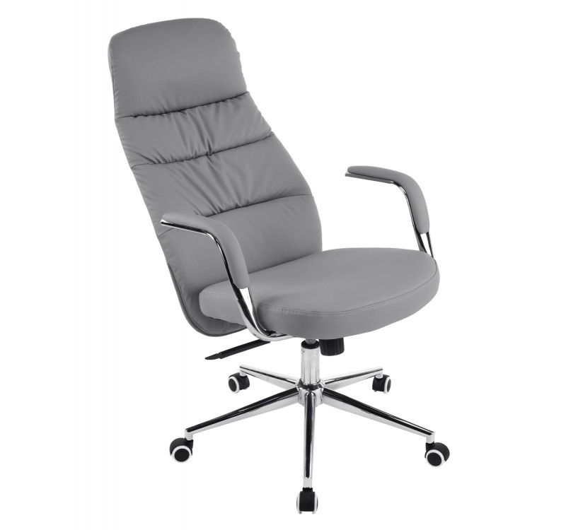 ΚΑΡΕΚΛΑ ΓΡΑΦΕΙΟΥ TEETER HM18355.10 ΓΚΡΙ PU ΔΕΡΜΑ--ΒΑΣΗ ΧΡΩΜΙΟΥ 67x66x121Υεκ