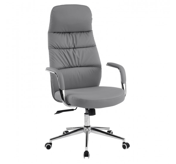 ΚΑΡΕΚΛΑ ΓΡΑΦΕΙΟΥ TEETER HM18355.10 ΓΚΡΙ PU ΔΕΡΜΑ--ΒΑΣΗ ΧΡΩΜΙΟΥ 67x66x121Υεκ