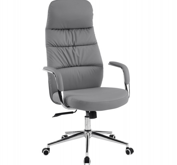 ΚΑΡΕΚΛΑ ΓΡΑΦΕΙΟΥ TEETER HM18355.10 ΓΚΡΙ PU ΔΕΡΜΑ--ΒΑΣΗ ΧΡΩΜΙΟΥ 67x66x121Υεκ