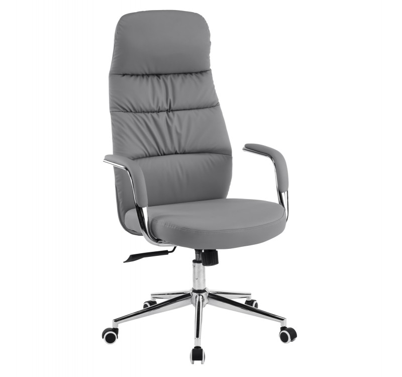 ΚΑΡΕΚΛΑ ΓΡΑΦΕΙΟΥ TEETER HM18355.10 ΓΚΡΙ PU ΔΕΡΜΑ--ΒΑΣΗ ΧΡΩΜΙΟΥ 67x66x121Υεκ