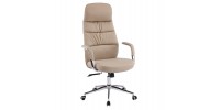 ΚΑΡΕΚΛΑ ΓΡΑΦΕΙΟΥ TEETER HM18355.02 ΜΠΕΖ PU ΔΕΡΜΑ--ΒΑΣΗ ΧΡΩΜΙΟΥ 67x66x121Υεκ