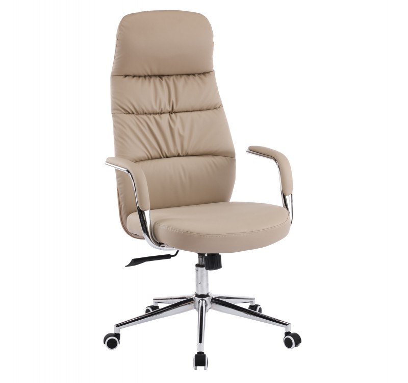 ΚΑΡΕΚΛΑ ΓΡΑΦΕΙΟΥ TEETER HM18355.02 ΜΠΕΖ PU ΔΕΡΜΑ--ΒΑΣΗ ΧΡΩΜΙΟΥ 67x66x121Υεκ