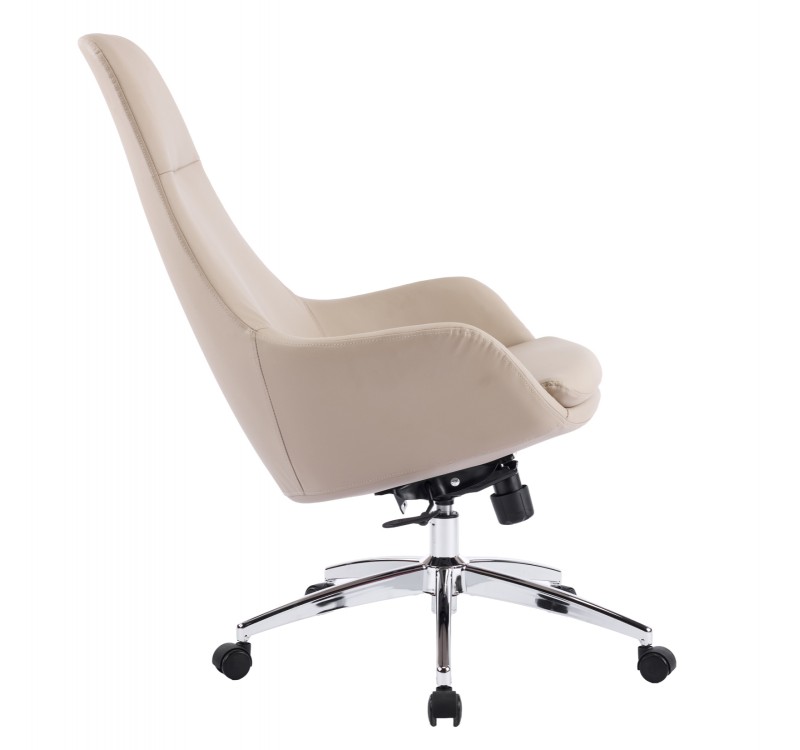 ΚΑΡΕΚΛΑ ΓΡΑΦΕΙΟΥ BEKKER HM18359.02 ΜΠΕΖ PU ΔΕΡΜΑ--ΒΑΣΗ ΧΡΩΜΙΟΥ 67x67x126Υεκ