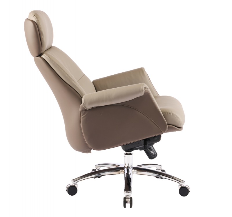 ΚΑΡΕΚΛΑ ΓΡΑΦΕΙΟΥ TOMLIN HM18358.02 ΜΠΕΖ-ΚΑΦΕ PU ΔΕΡΜΑ--ΒΑΣΗ ΧΡΩΜΙΟΥ 72x74x128Υεκ